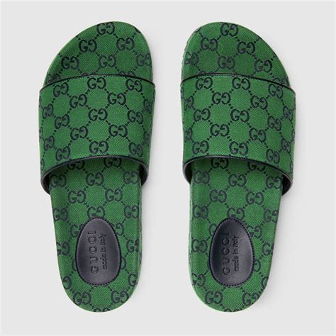 gucci slide sandal multi color fabric|Gucci slide sandals for men.